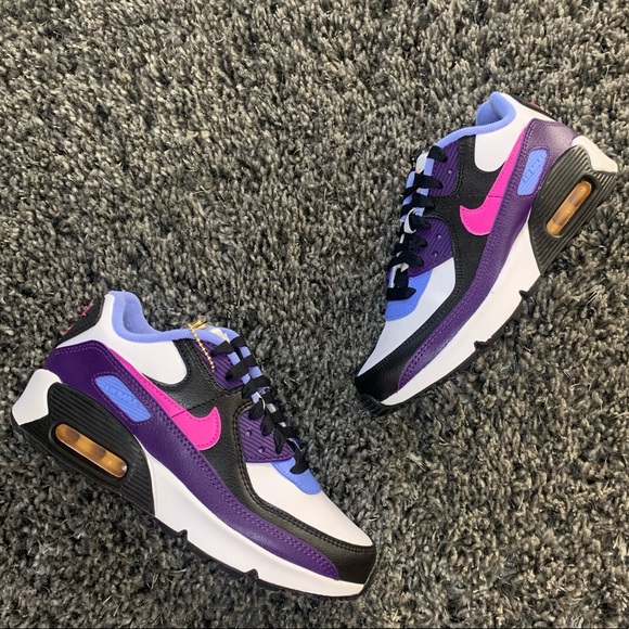 Nike Shoes - 🖤💜🤍💙 New Nike Air Max 90 Black Purple Sneakers